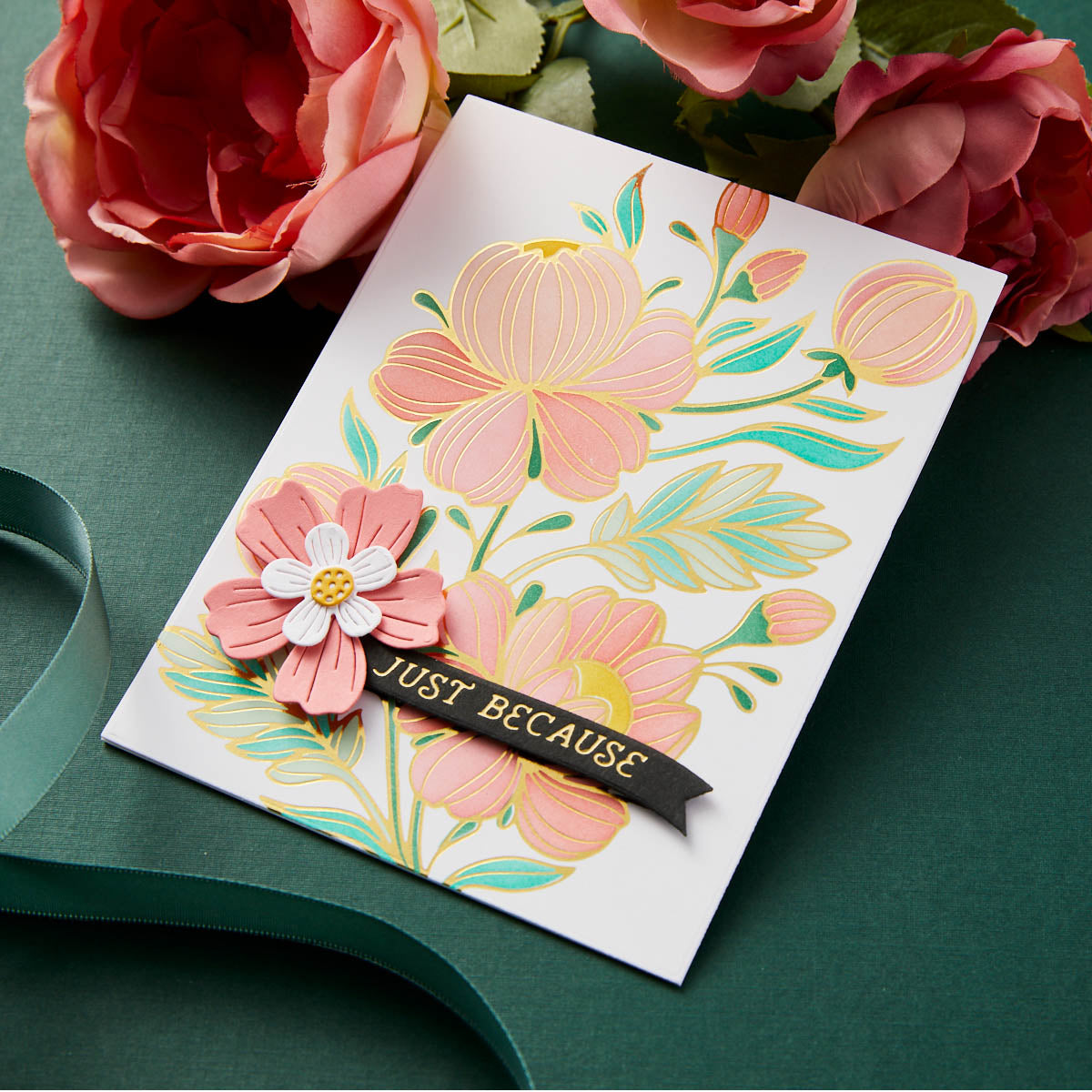 Glimmering Peonies Glimmer Plate and Stencil Bundle