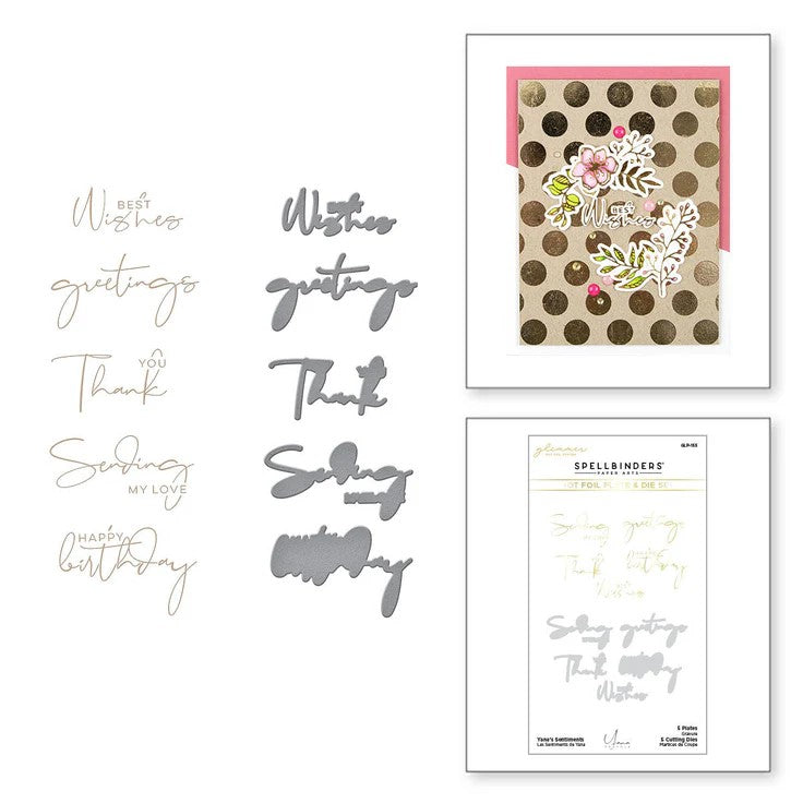 Yana's Sentiments Glimmer Hot Foil Plate & Die Set