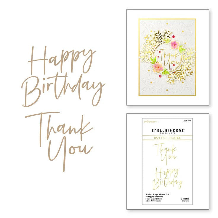 Thank You & Happy Birthday Glimmer Hot Foil Plate Set