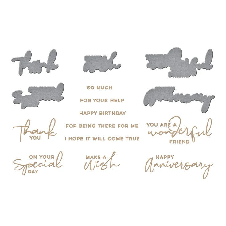 Yana's Special Sentiments Glimmer Hot Foil Plate & Die Set