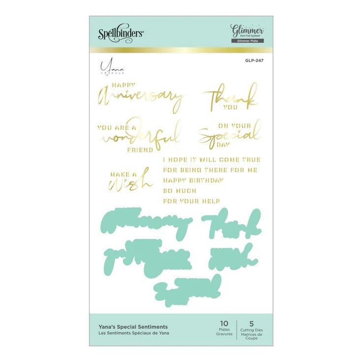 Yana's Special Sentiments Glimmer Hot Foil Plate & Die Set