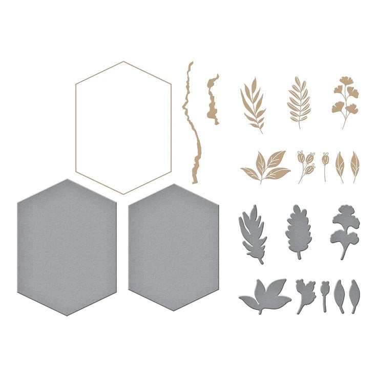 Geo Foliage Glimmer Hot Foil Plate & Die Set - DISCONTINUED
