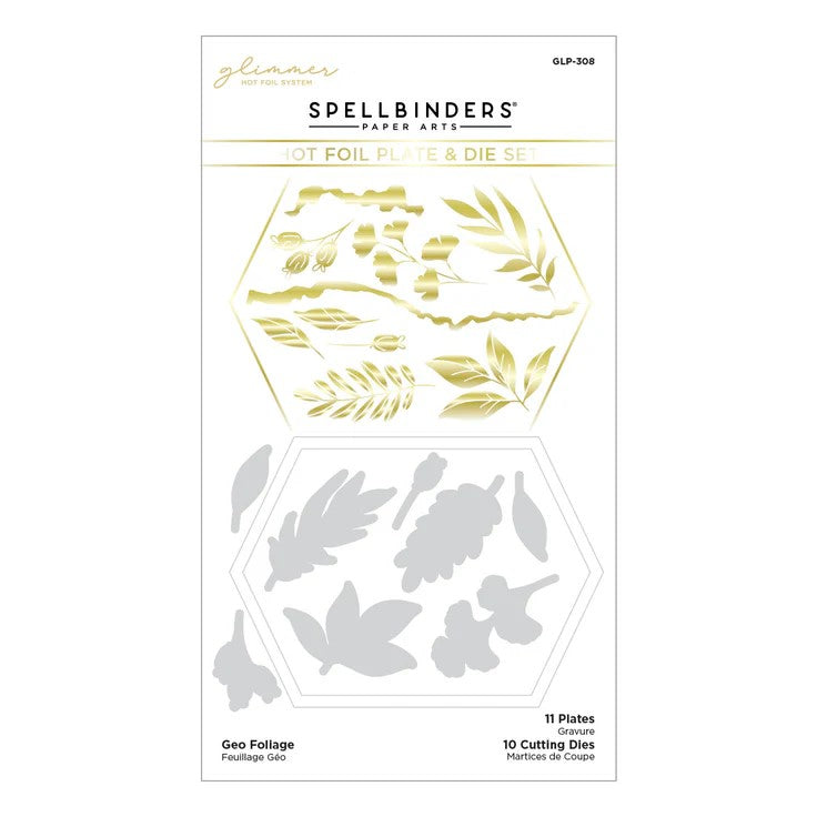 Geo Foliage Glimmer Hot Foil Plate & Die Set - DISCONTINUED