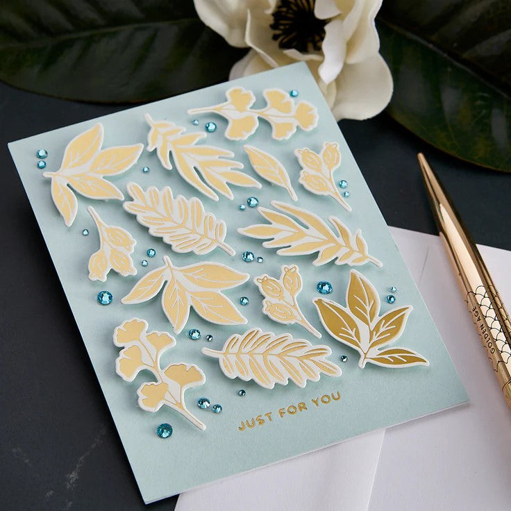 Geo Foliage Glimmer Hot Foil Plate & Die Set - DISCONTINUED