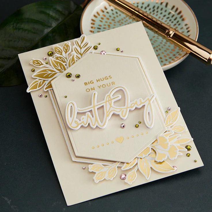 Geo Foliage Glimmer Hot Foil Plate & Die Set - DISCONTINUED