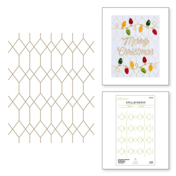 Geometric Diamond Background Glimmer Hot Foil Plates - DISCONTINUED