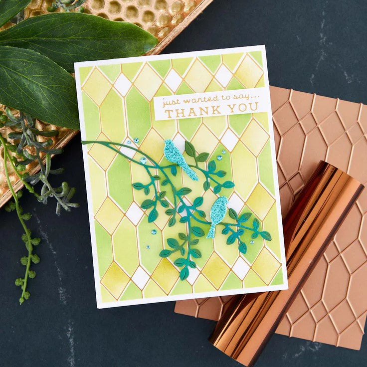 Geometric Diamond Background Glimmer Hot Foil Plates - DISCONTINUED