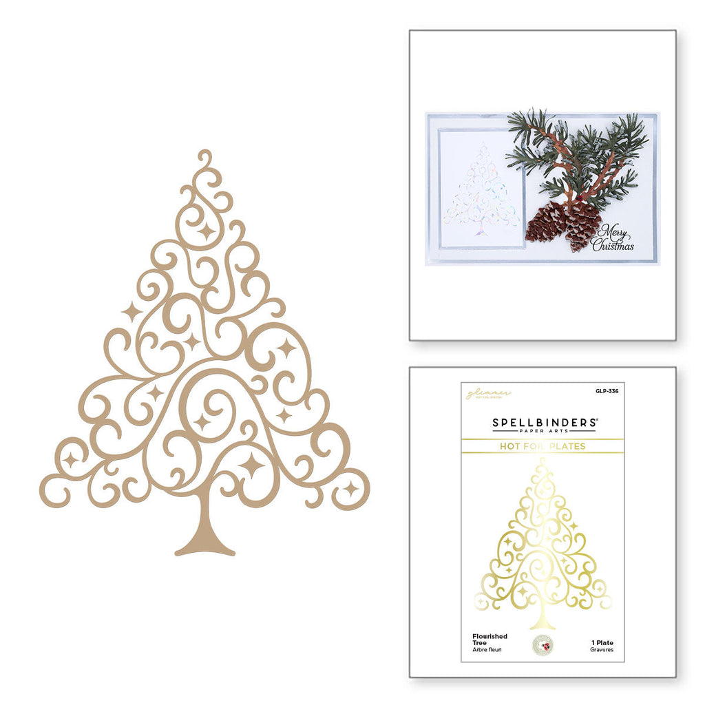 Flourished Tree Glimmer Hot Foil Plates - DISCONTINUED