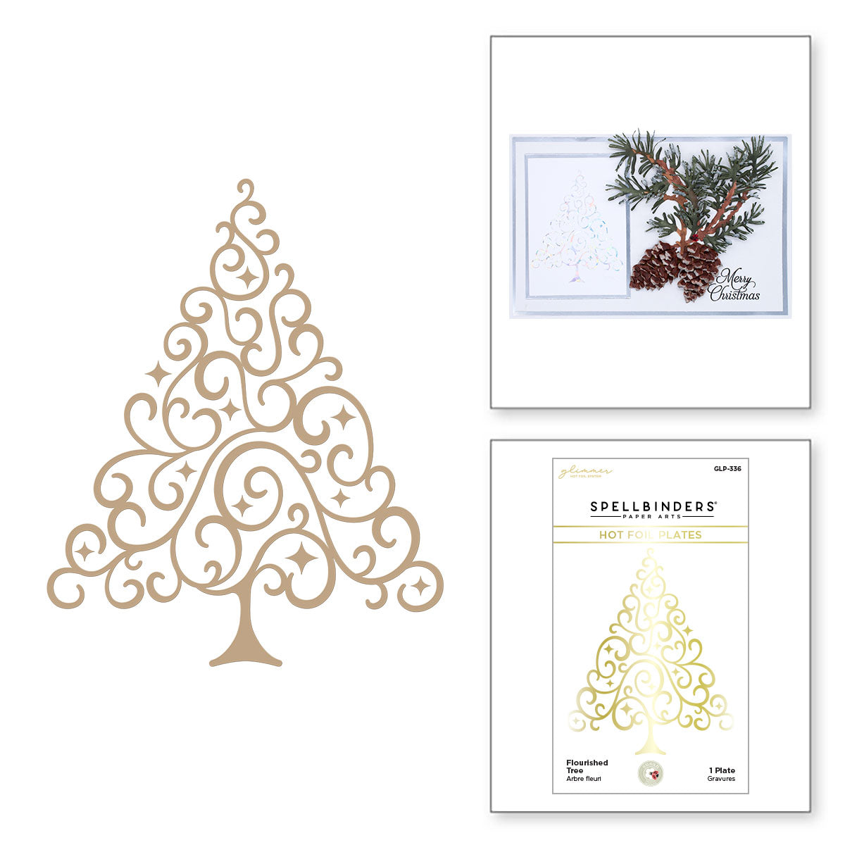 Flourished Tree Glimmer Hot Foil Plates - DISCONTINUED