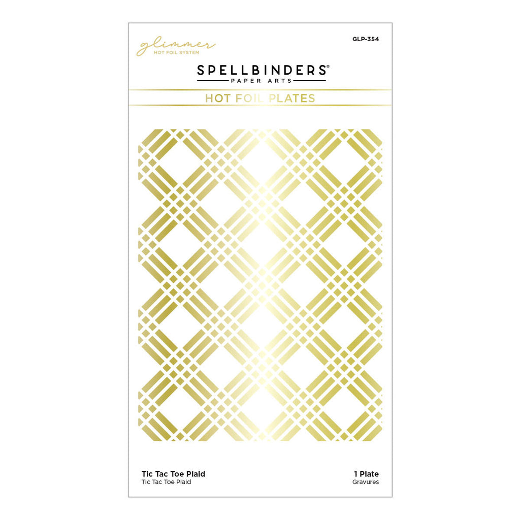 Tic Tac Toe Plaid Glimmer Hot Foil Plate - DISCONTINUED
