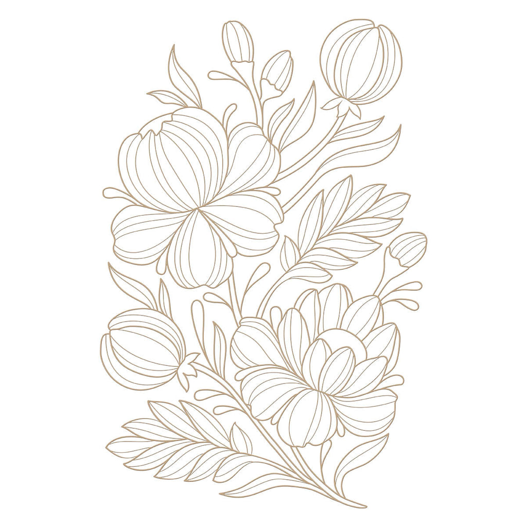 Glimmering Peonies Glimmer Plate and Stencil Bundle