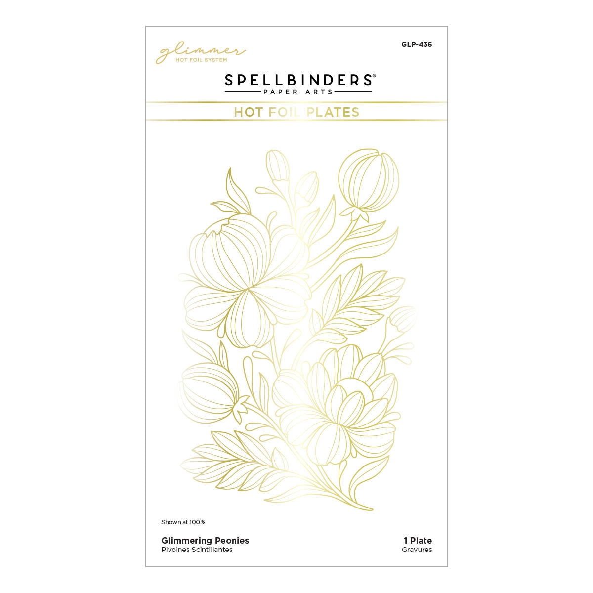 Glimmering Peonies Glimmer Plate and Stencil Bundle