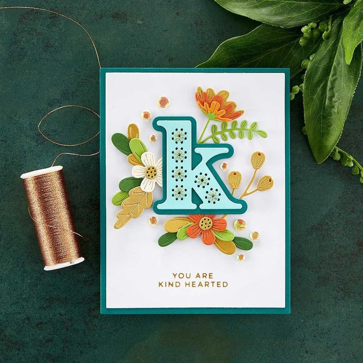 Stitched Alphabet Descriptors Glimmer Hot Foil Plates - DISCONTINUED